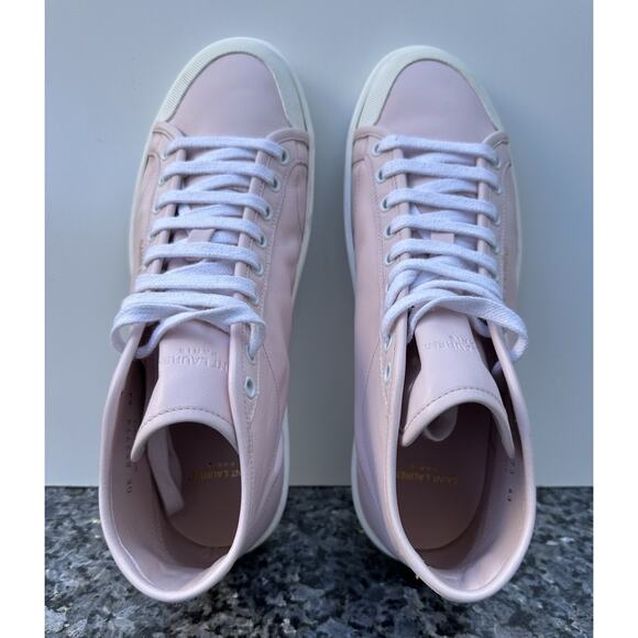 SAINT LAURENTWhite And Pink Sneakers For Men In Calf Leather EU 43/ US 10 main image 7